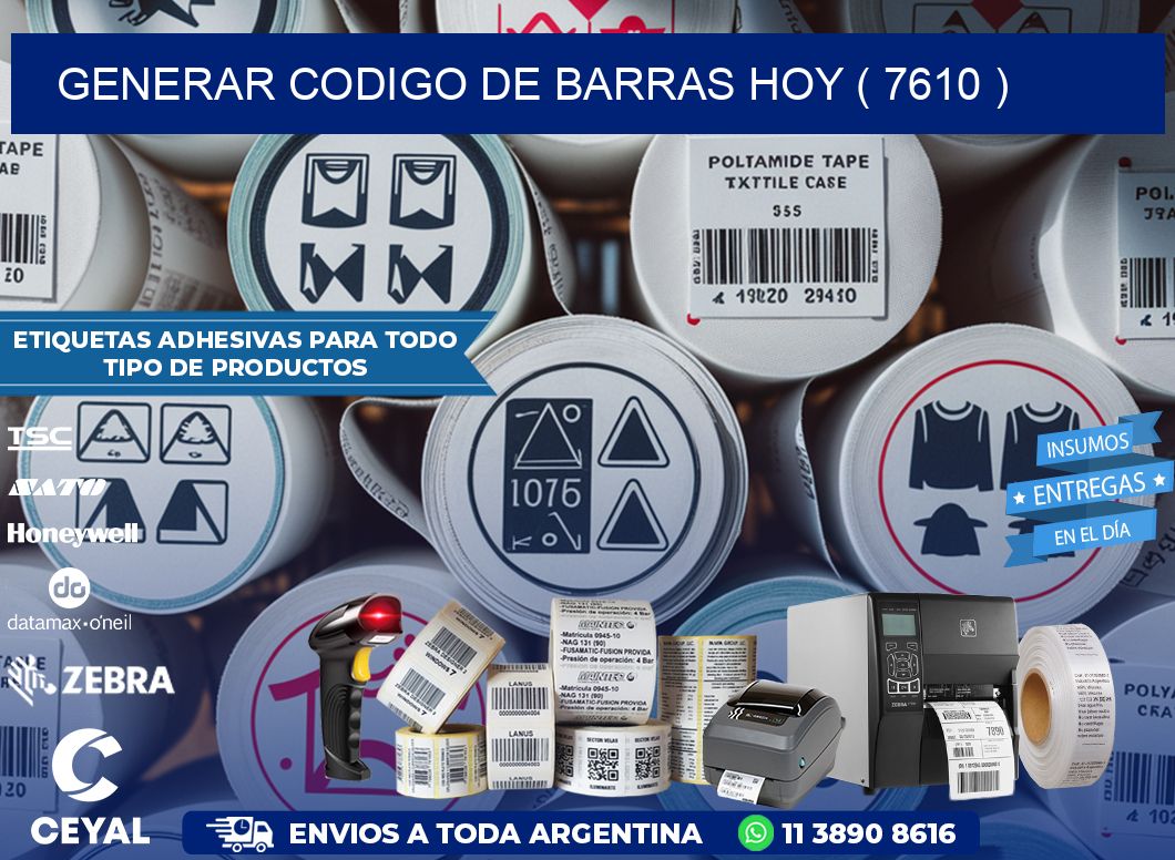 GENERAR CODIGO DE BARRAS HOY ( 7610 )