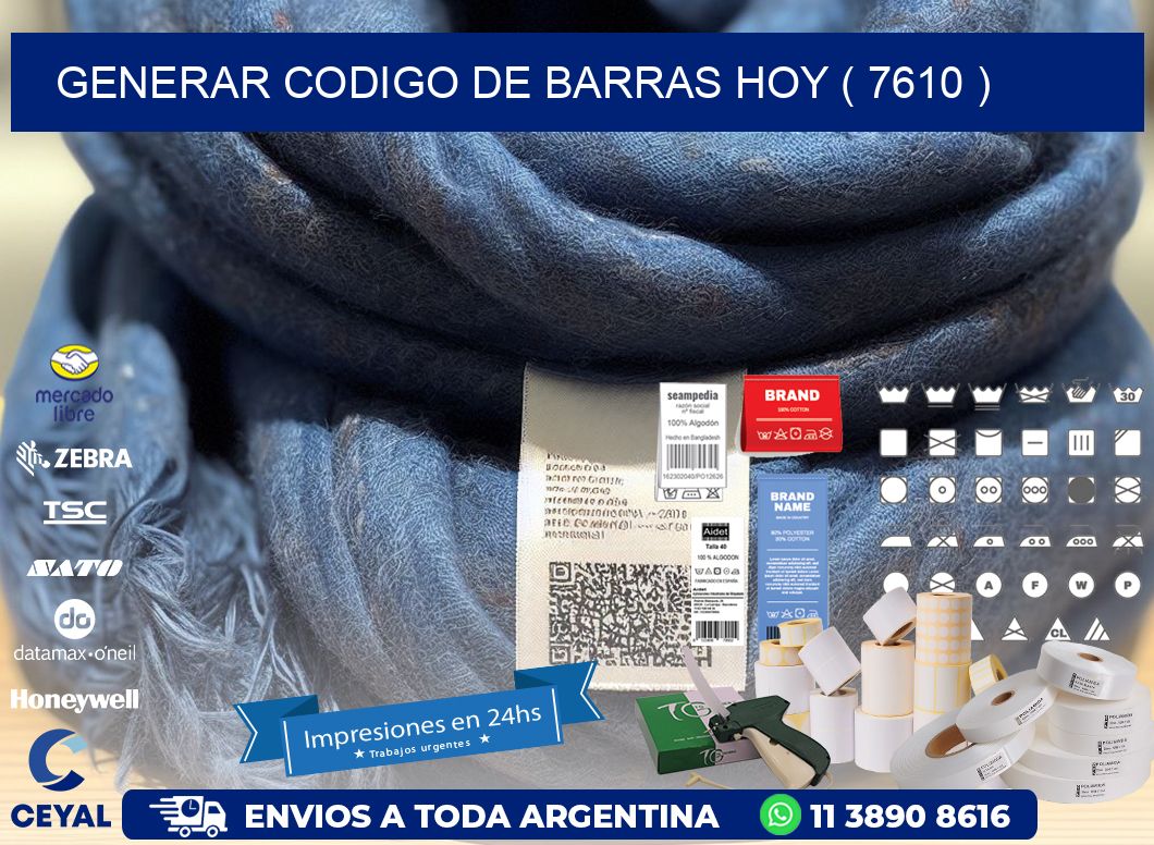 GENERAR CODIGO DE BARRAS HOY ( 7610 )