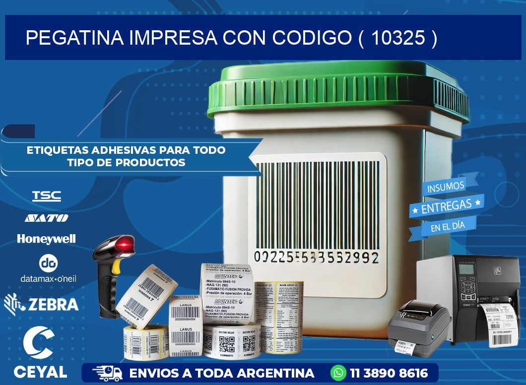 PEGATINA IMPRESA CON CODIGO ( 10325 )