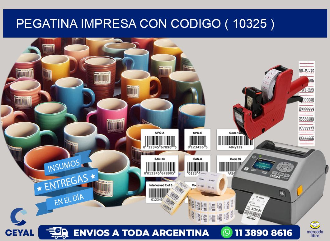 PEGATINA IMPRESA CON CODIGO ( 10325 )