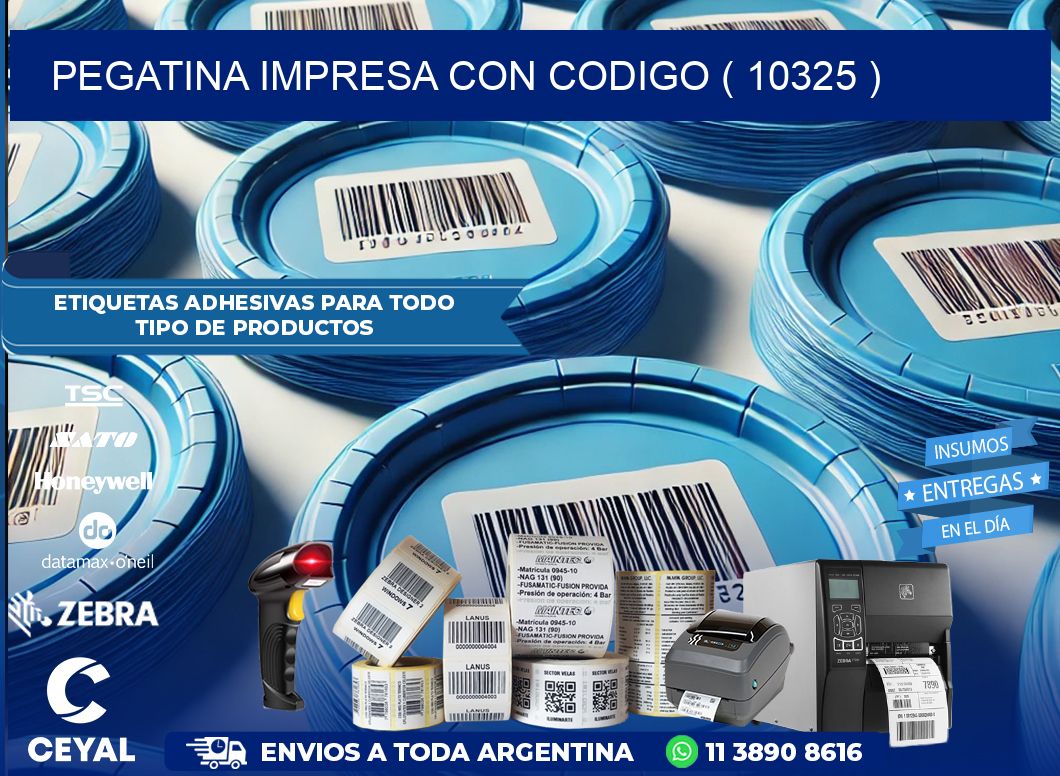 PEGATINA IMPRESA CON CODIGO ( 10325 )