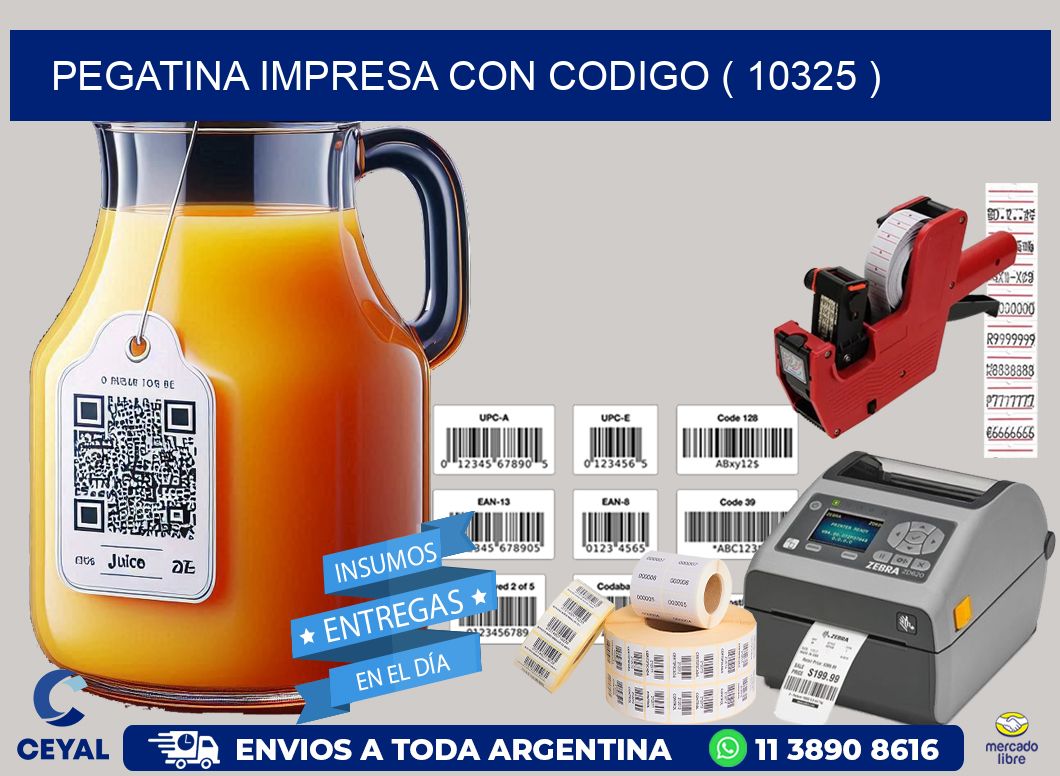 PEGATINA IMPRESA CON CODIGO ( 10325 )