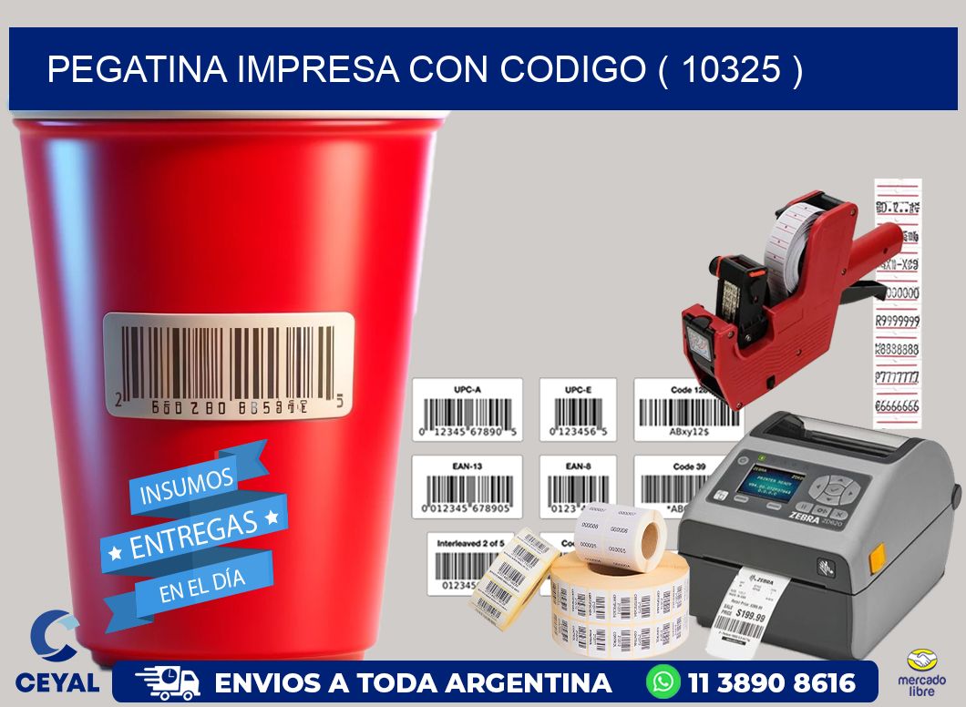 PEGATINA IMPRESA CON CODIGO ( 10325 )