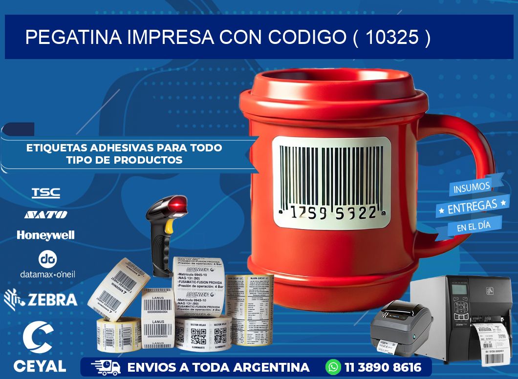 PEGATINA IMPRESA CON CODIGO ( 10325 )