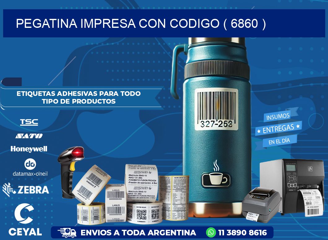 PEGATINA IMPRESA CON CODIGO ( 6860 )