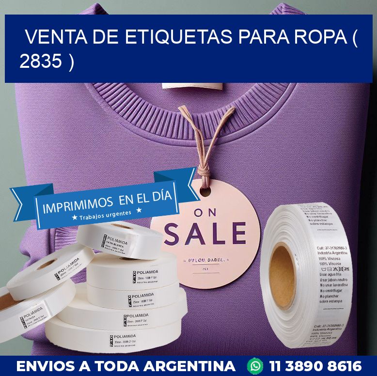 VENTA DE ETIQUETAS PARA ROPA ( 2835 )