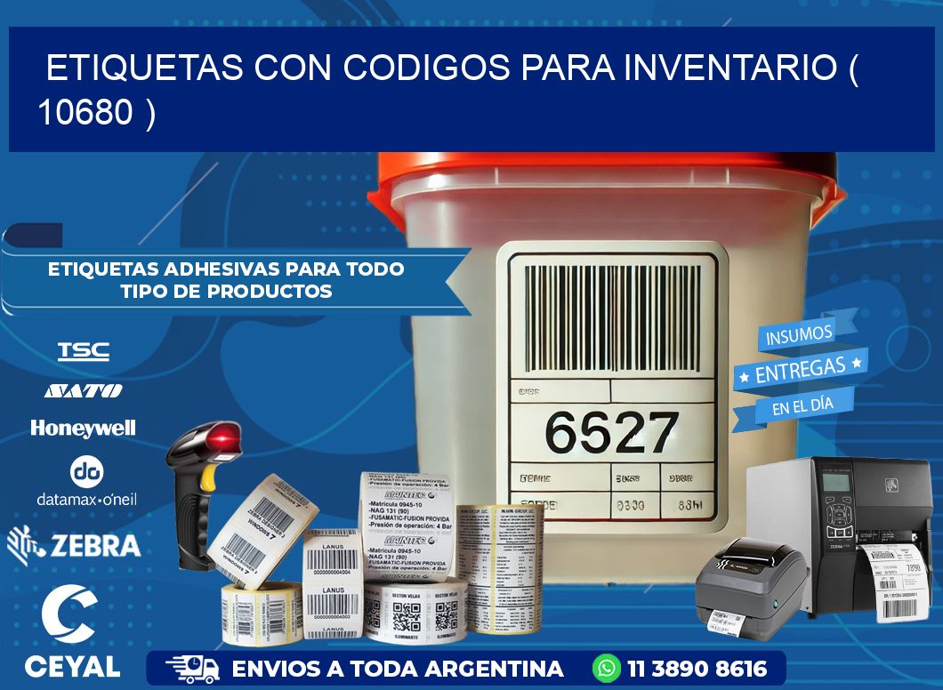 ETIQUETAS CON CODIGOS PARA INVENTARIO ( 10680 )