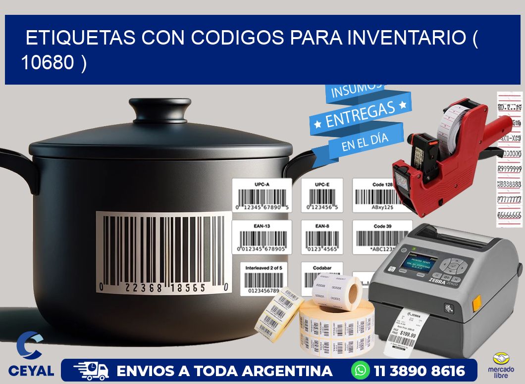 ETIQUETAS CON CODIGOS PARA INVENTARIO ( 10680 )