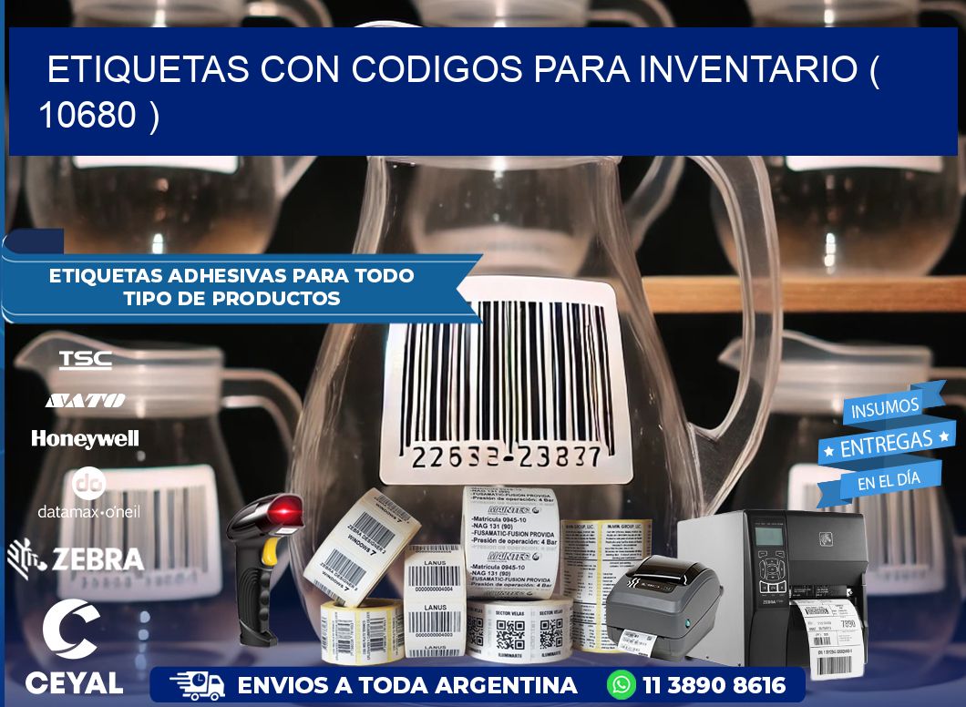 ETIQUETAS CON CODIGOS PARA INVENTARIO ( 10680 )