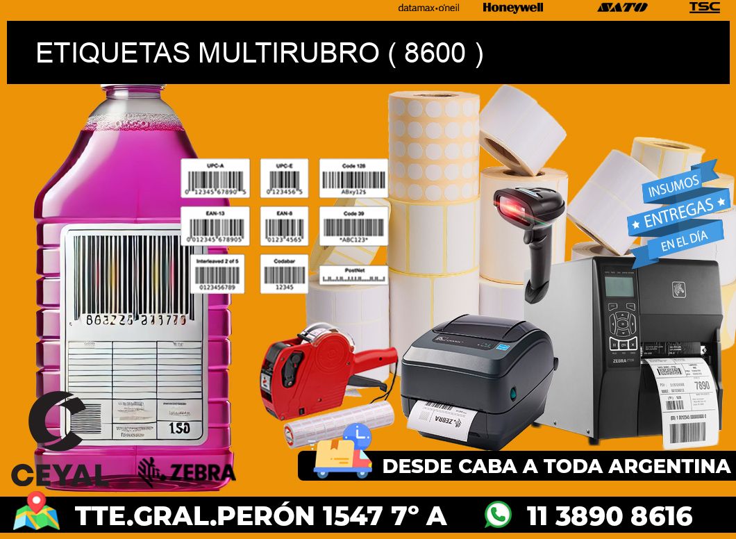 ETIQUETAS MULTIRUBRO ( 8600 )