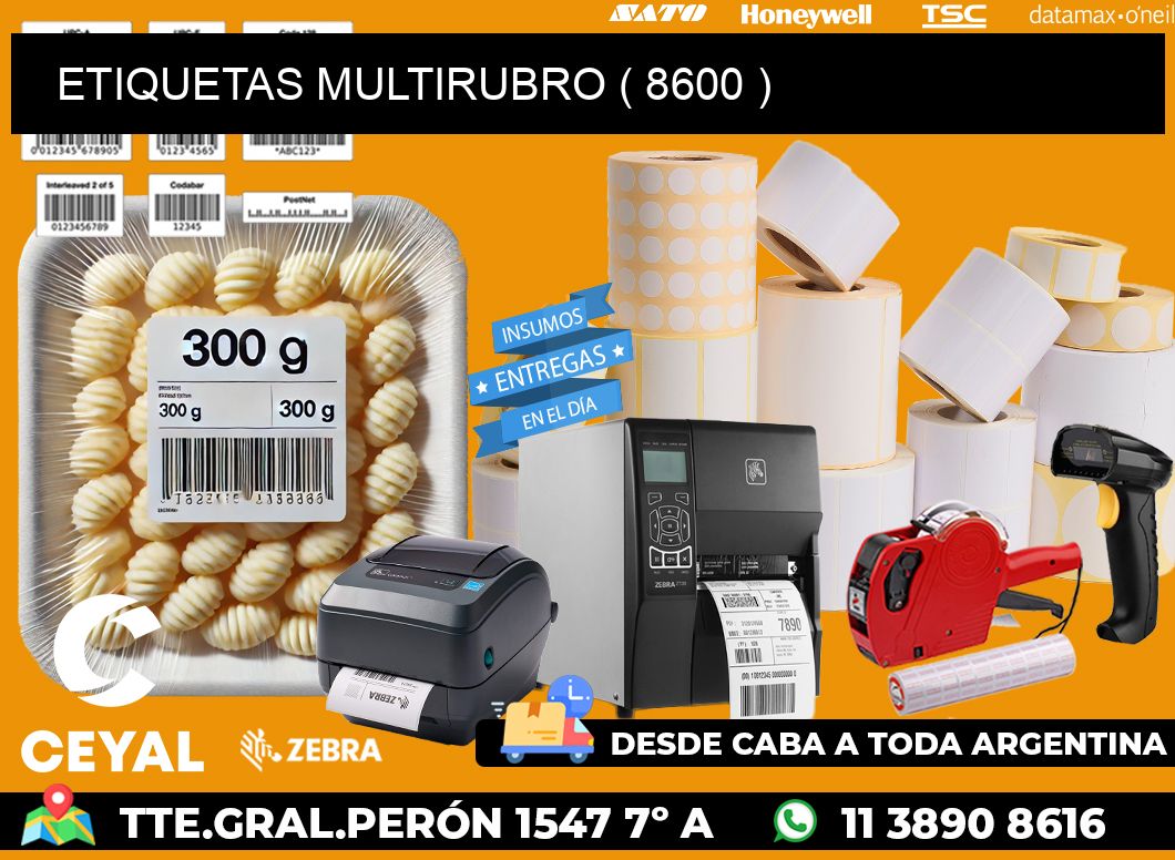 ETIQUETAS MULTIRUBRO ( 8600 )