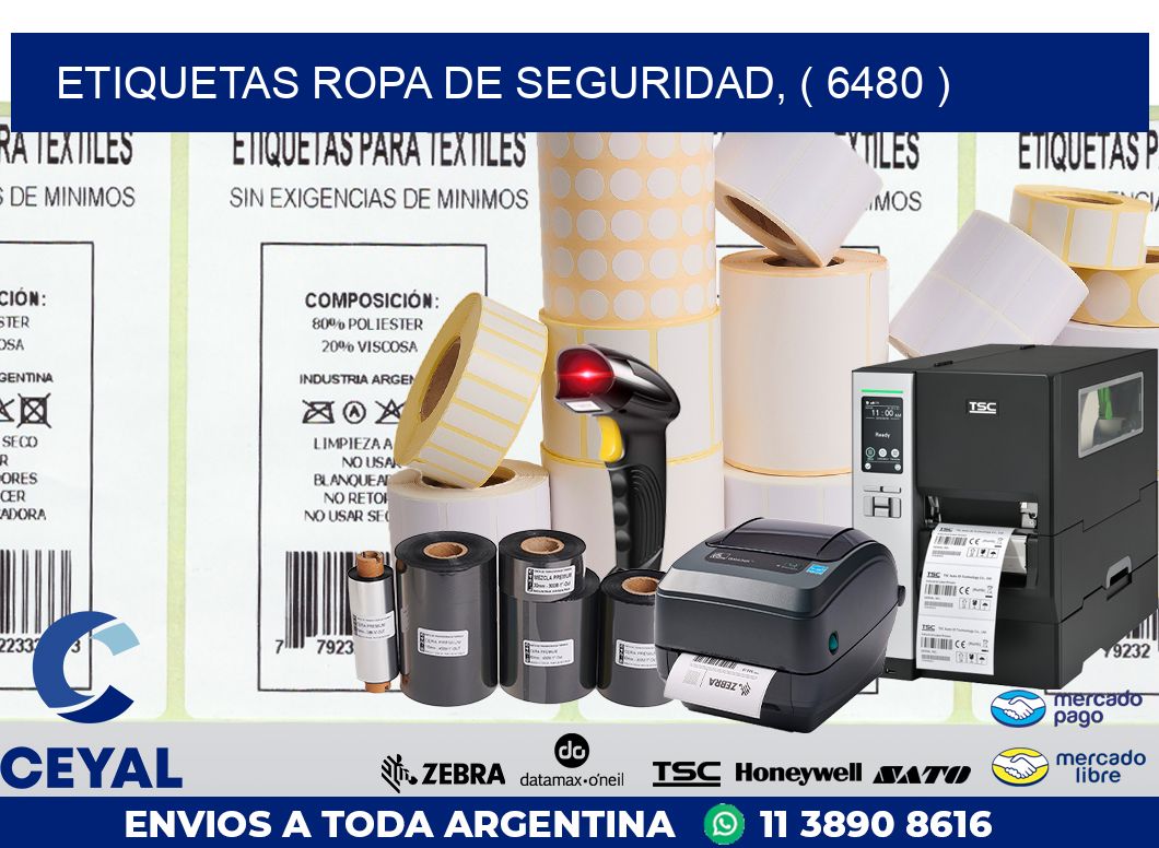 ETIQUETAS ROPA DE SEGURIDAD, ( 6480 )