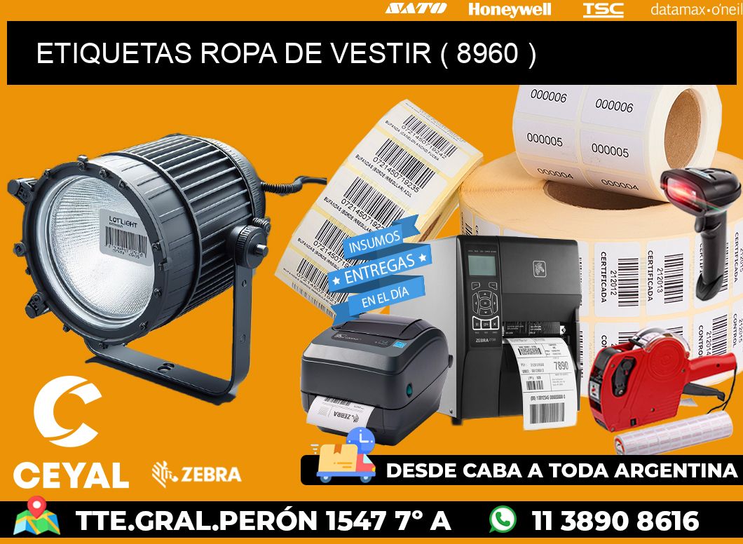 ETIQUETAS ROPA DE VESTIR ( 8960 )