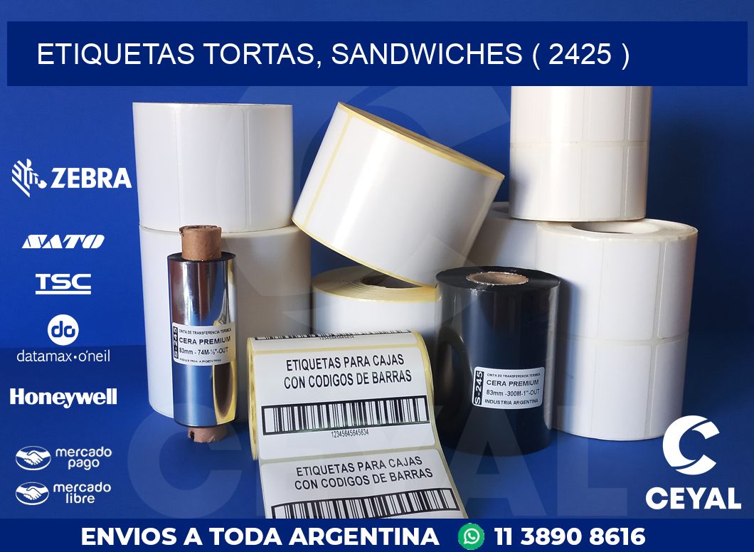 ETIQUETAS TORTAS, SANDWICHES ( 2425 )