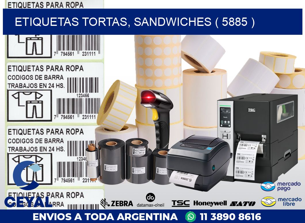 ETIQUETAS TORTAS, SANDWICHES ( 5885 )