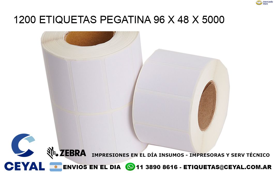 1200 ETIQUETAS PEGATINA 96 x 48 x 5000