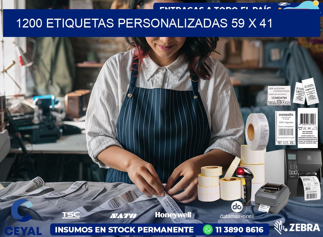 1200 ETIQUETAS PERSONALIZADAS 59 x 41