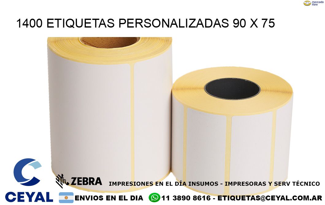 1400 ETIQUETAS PERSONALIZADAS 90 x 75