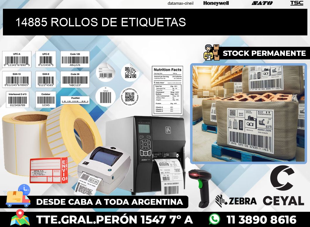 14885 ROLLOS DE ETIQUETAS