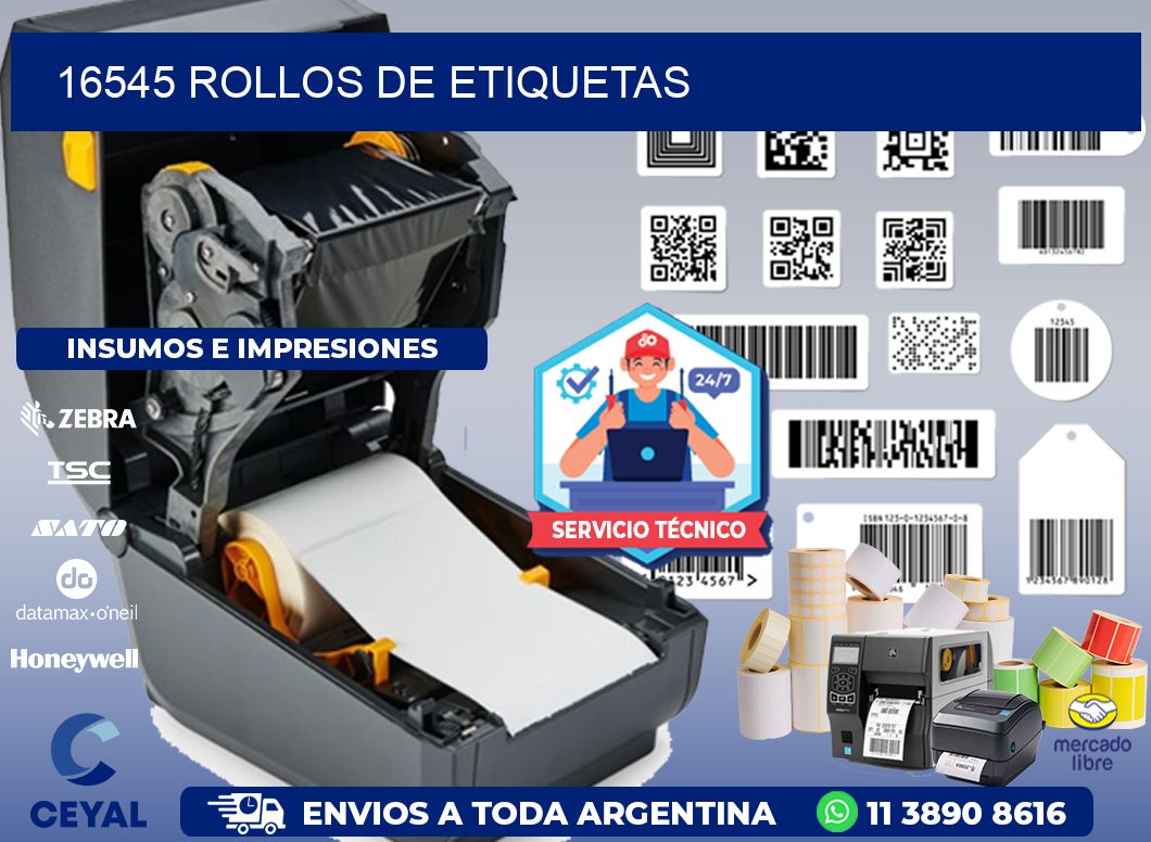 16545 ROLLOS DE ETIQUETAS