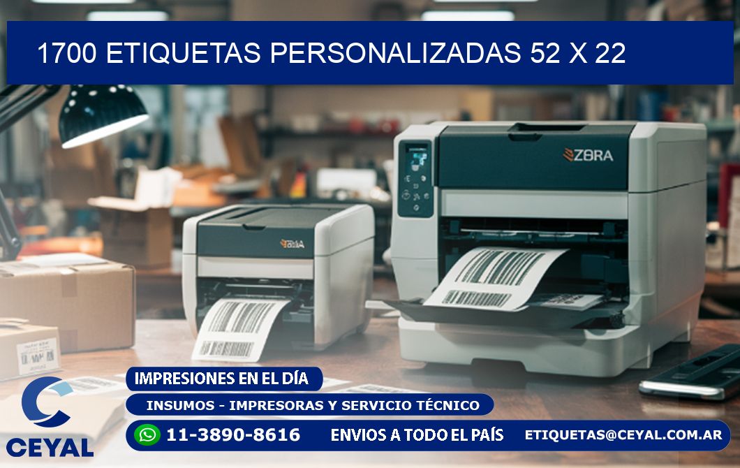 1700 ETIQUETAS PERSONALIZADAS 52 x 22