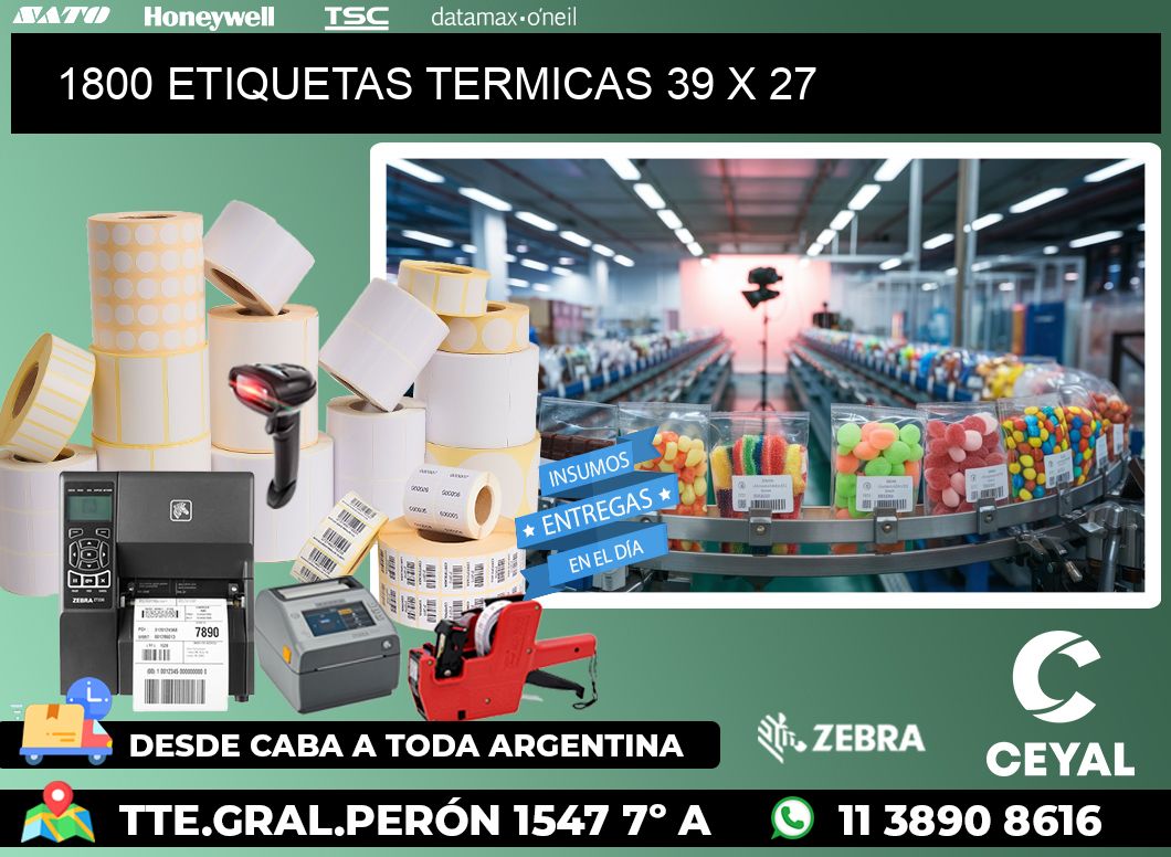 1800 ETIQUETAS TERMICAS 39 x 27