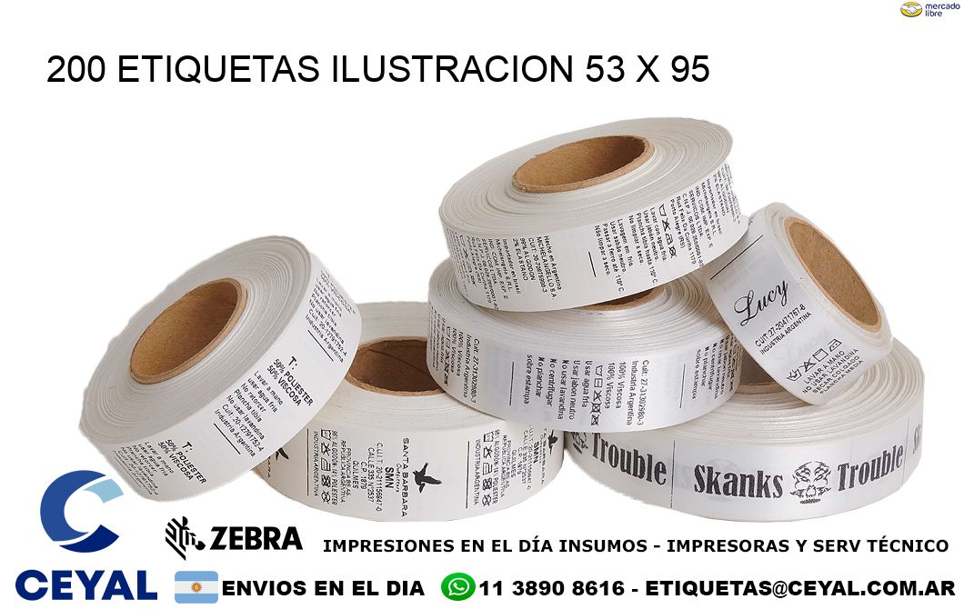 200 ETIQUETAS ILUSTRACION 53 x 95