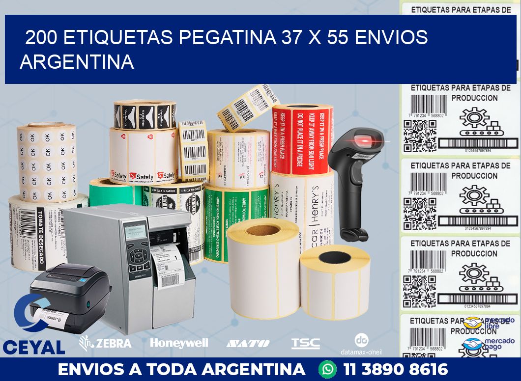 200 ETIQUETAS PEGATINA 37 x 55 ENVIOS ARGENTINA