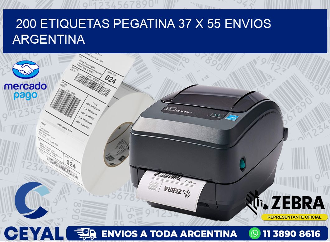 200 ETIQUETAS PEGATINA 37 x 55 ENVIOS ARGENTINA