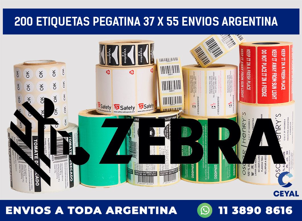 200 ETIQUETAS PEGATINA 37 x 55 ENVIOS ARGENTINA