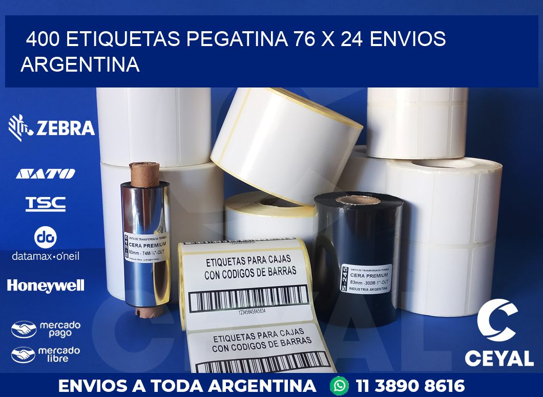 400 ETIQUETAS PEGATINA 76 x 24 ENVIOS ARGENTINA