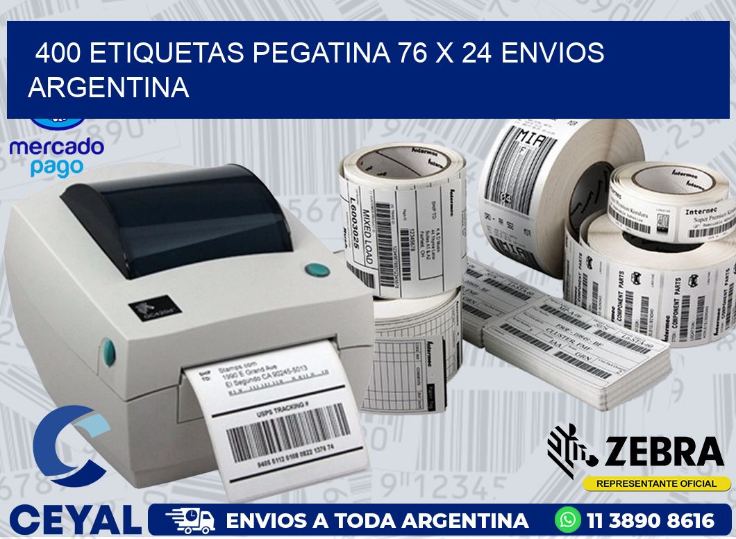 400 ETIQUETAS PEGATINA 76 x 24 ENVIOS ARGENTINA