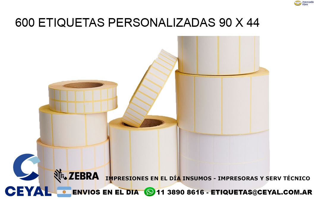 600 ETIQUETAS PERSONALIZADAS 90 x 44