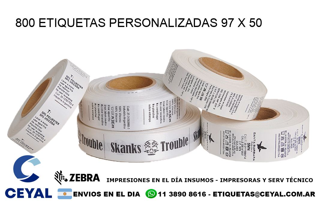 800 ETIQUETAS PERSONALIZADAS 97 x 50