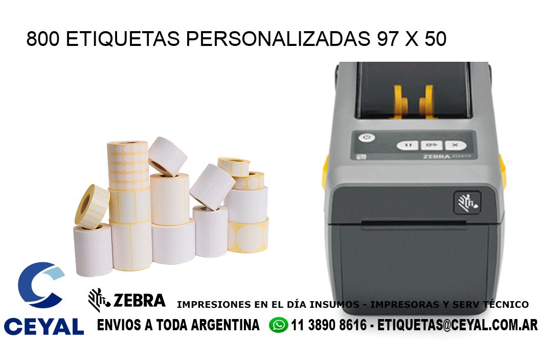 800 ETIQUETAS PERSONALIZADAS 97 x 50