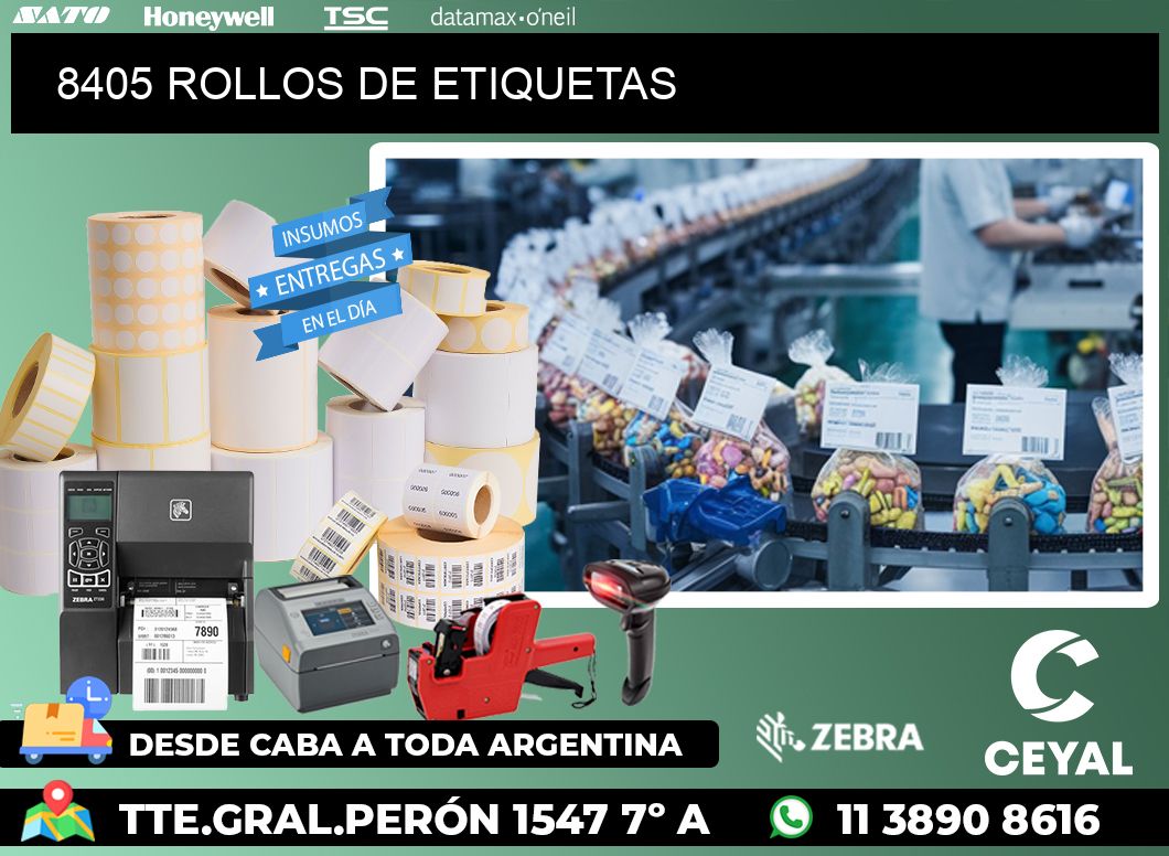 8405 ROLLOS DE ETIQUETAS