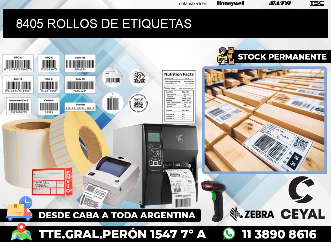 8405 ROLLOS DE ETIQUETAS