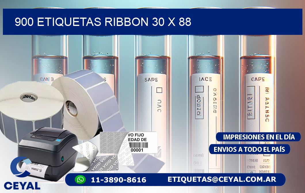 900 ETIQUETAS RIBBON 30 x 88