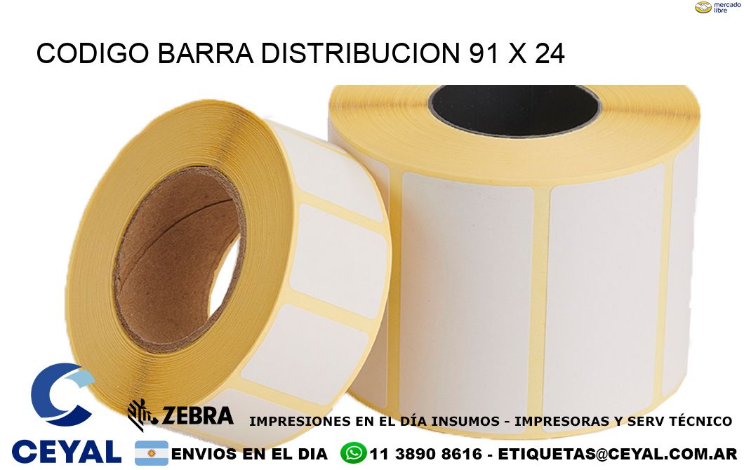 CODIGO BARRA DISTRIBUCION 91 x 24