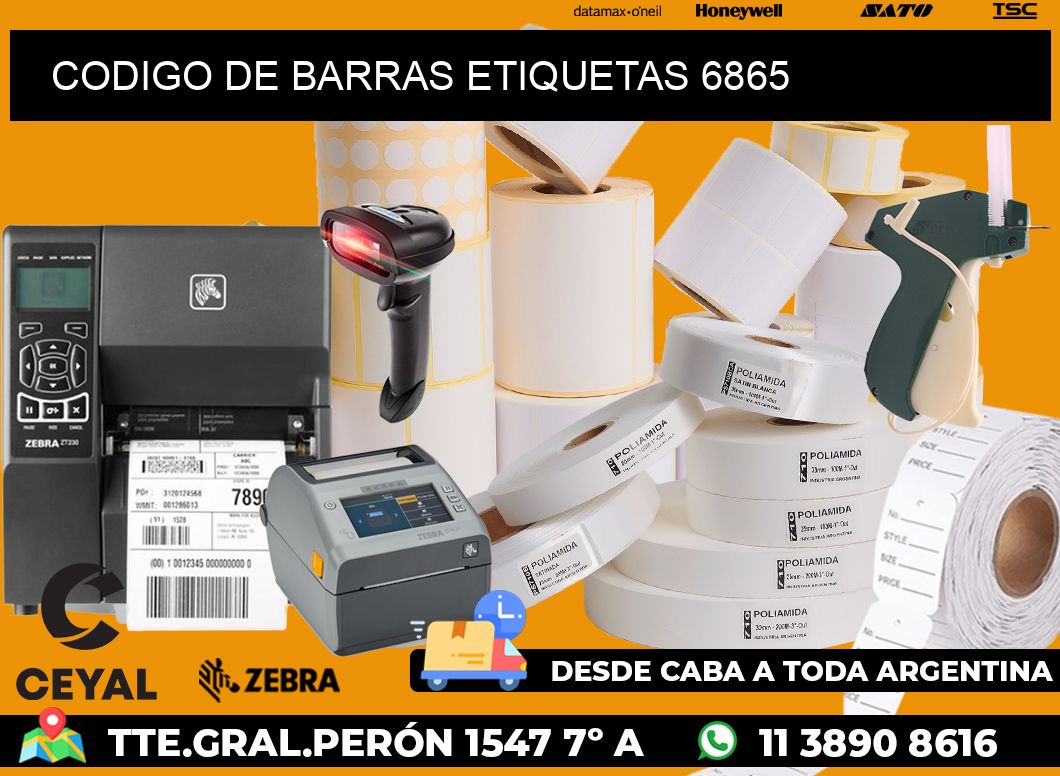 CODIGO DE BARRAS ETIQUETAS 6865