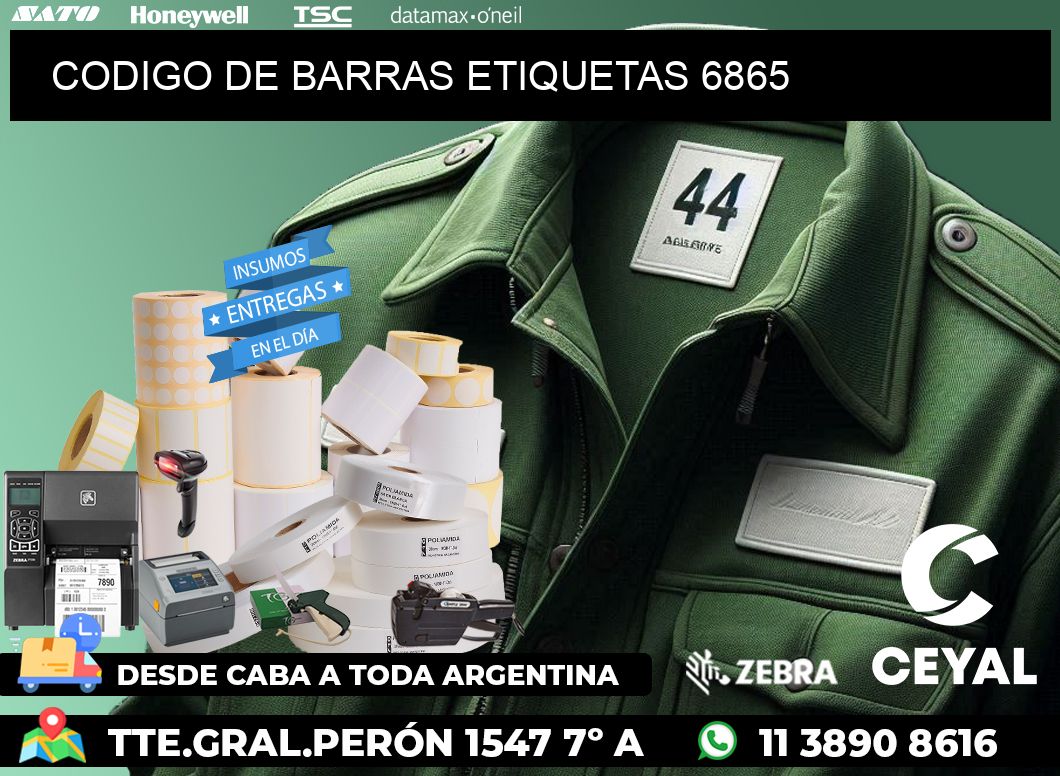 CODIGO DE BARRAS ETIQUETAS 6865