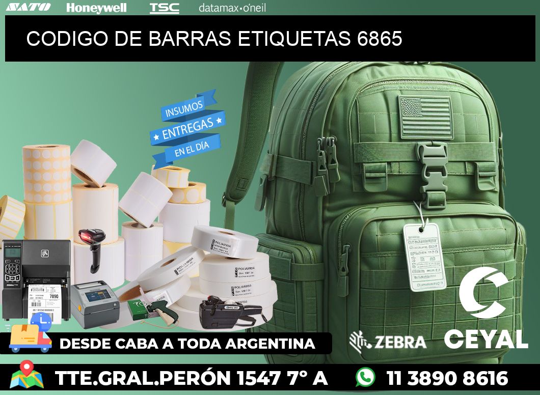 CODIGO DE BARRAS ETIQUETAS 6865