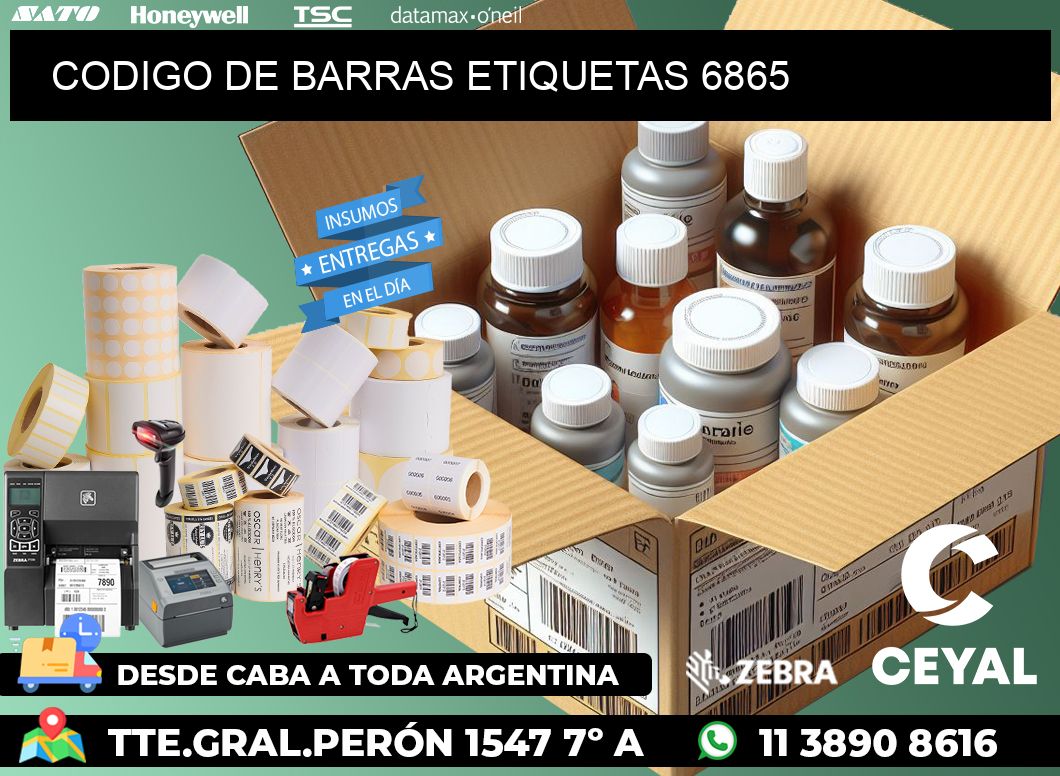 CODIGO DE BARRAS ETIQUETAS 6865