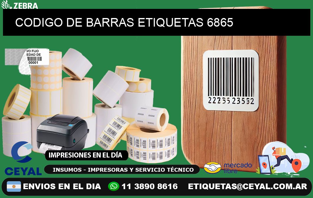 CODIGO DE BARRAS ETIQUETAS 6865