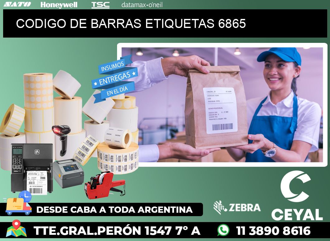 CODIGO DE BARRAS ETIQUETAS 6865