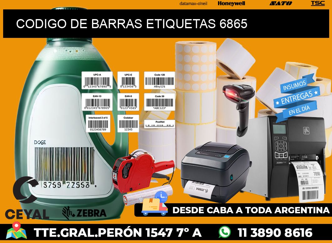 CODIGO DE BARRAS ETIQUETAS 6865