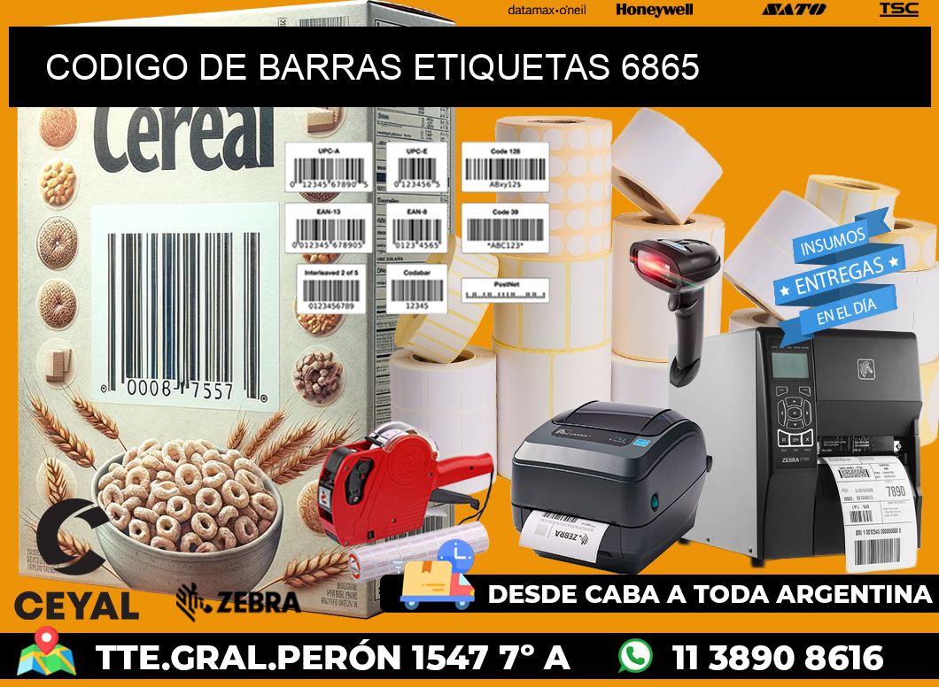 CODIGO DE BARRAS ETIQUETAS 6865