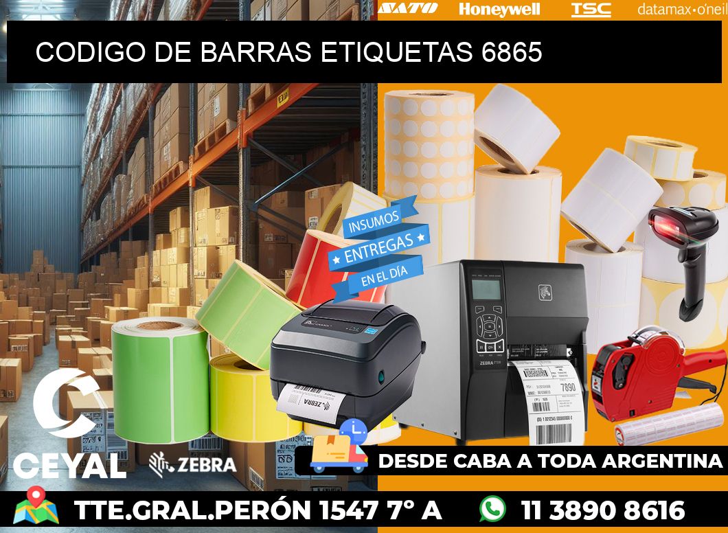 CODIGO DE BARRAS ETIQUETAS 6865