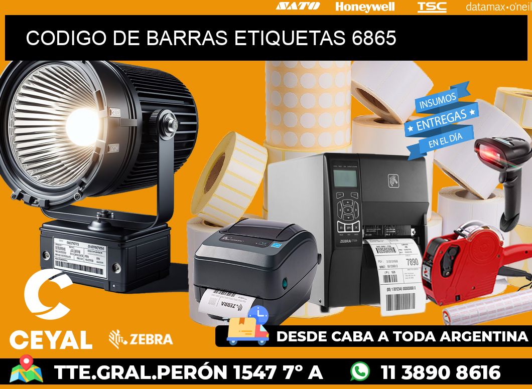 CODIGO DE BARRAS ETIQUETAS 6865