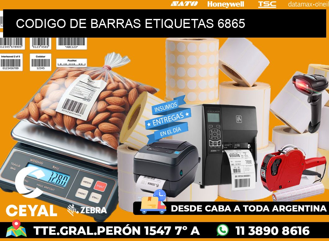 CODIGO DE BARRAS ETIQUETAS 6865